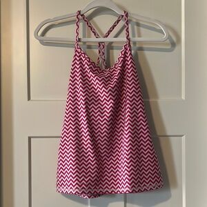 GAP Pink and White Chevron Workout Tank Top